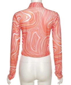 Own Saviour Orange Swirl Mesh Shirt New In