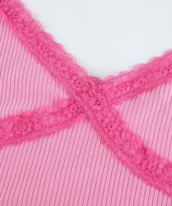 Own Saviour Neon Lace Frill Cami Crop New In