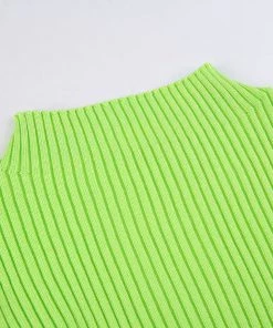 Own Saviour Green Heart Ribbed Sweater