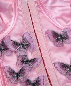 Own Saviour New In Satin Butterfly Corset Crop