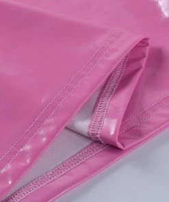 Own Saviour Pink Faux Leather Halter Mini Dress