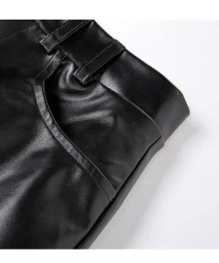 Own Saviour Burgundy/Black Faux Leather Maxi Skirt