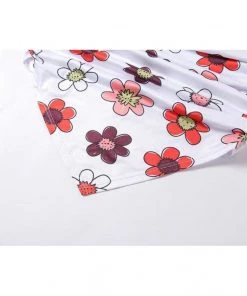 Own Saviour New In White Floral Pointed Ruched Crop