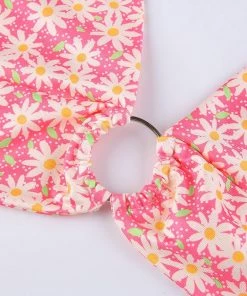 Own Saviour Floral Ring Halter Crop Tees + Tops