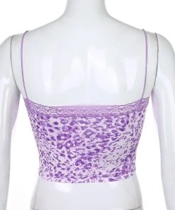 Own Saviour Colour Leopard Frill Cami Crop