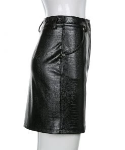 Own Saviour Faux Leather Croc Skirt