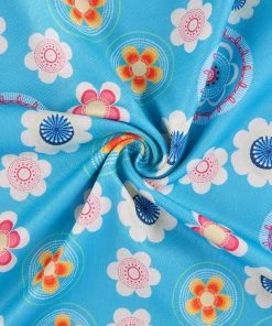 Own Saviour Blue Retro Floral Halter Dress