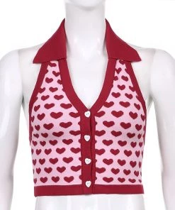 Own Saviour Red Heart Halter Top