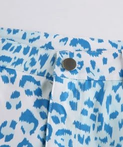 Own Saviour Blue Leopard Flare Pants