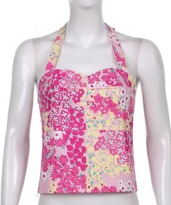 Own Saviour Flower Halter Tie Up Top