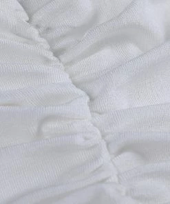 Own Saviour White One Shoulder Ruched Crop