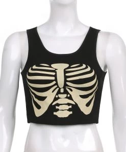 Own Saviour Skeleton Ribs Tank Crop New In