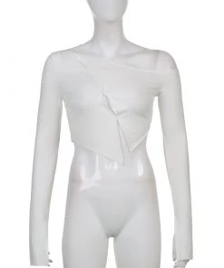 Own Saviour White Cold Shoulder Point Crop New In