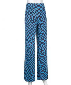 Own Saviour Blue Checkerboard Swirl Pants
