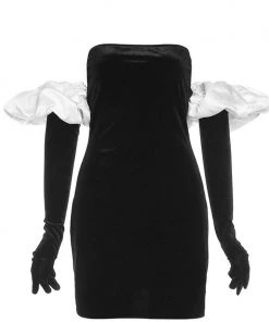 Own Saviour New In Puff Sleeve Gloved Mini Dress