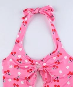 Own Saviour New In Pink Cherry Halter Crop