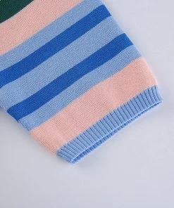 Own Saviour Striped Knitted Backless Dress