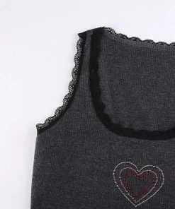 Own Saviour New In Rhinestone Heart Vest Crop