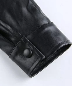 Own Saviour Tees + Tops Crop Faux Leather Shirt Jacket