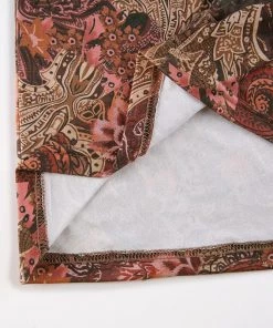 Own Saviour Dresses + Sets Brown Paisley Ruffle Mini Dress