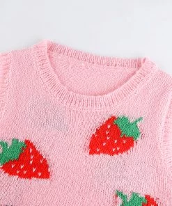 Own Saviour Tees + Tops Strawberry Knit Tank Top