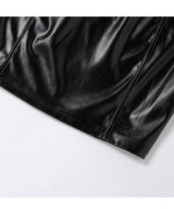 Own Saviour Dresses + Sets BLK Faux Leather Strapless Mini Dress