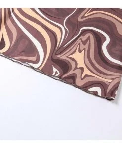 Own Saviour New In Brown Swirl Midi Skirt