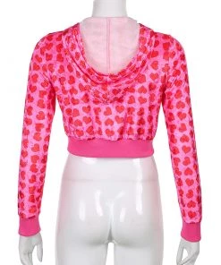 Own Saviour Pink Heart Velvet Hoodie