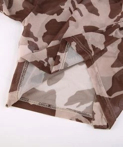 Own Saviour Brown Cow Mesh Crop Shirt