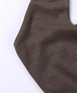 Own Saviour Brown Halter Ring Crop New In