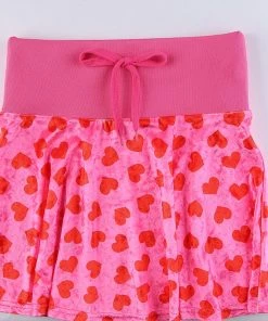 Own Saviour Pink Heart Velvet Mini Skirt