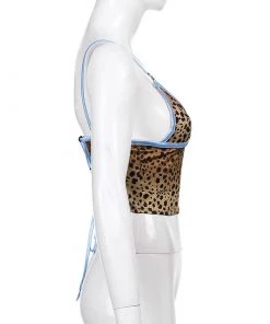 Own Saviour Tees + Tops Leopard Heart Rhinestone Crop