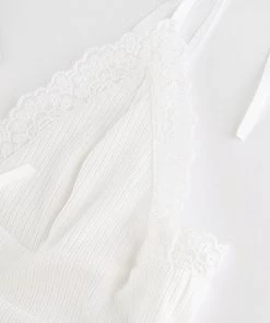 Own Saviour Tees + Tops White Frill Bow Crop