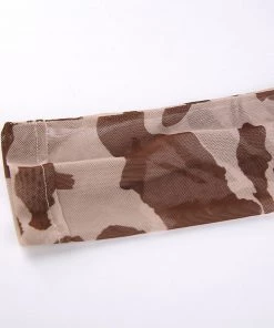 Own Saviour Brown Cow Mesh Crop Shirt