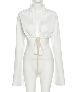 Own Saviour Open Front Crop Tees + Tops