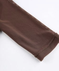 Own Saviour Tees + Tops Sheer Turtleneck Ruched Crop