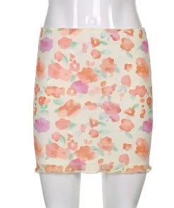 Own Saviour Skirts Floral Mesh Mini Skirt