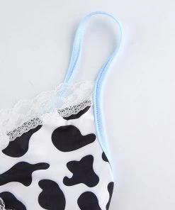 Own Saviour Cow Frill Cami Crop Tees + Tops