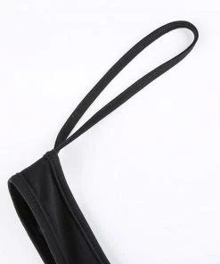 Own Saviour Tees + Tops Choker Shoulder Black Crop