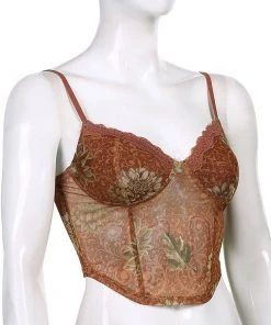 Own Saviour Brown Leaf Mesh Crop New In