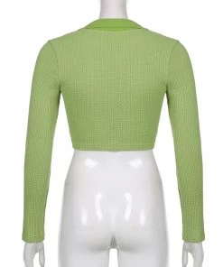 Own Saviour Green Button Crop New In