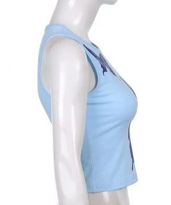 Own Saviour Blue Butterfly Tank Crop New In