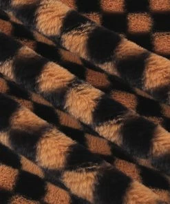 Own Saviour Checkerboard Faux Fur Jacket