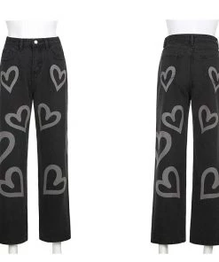 Own Saviour Pants Heart Graffiti Jeans