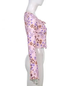 Own Saviour Floral Flare Sleeve Crop New In