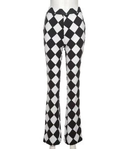 Own Saviour Diamond Check Flared Pants