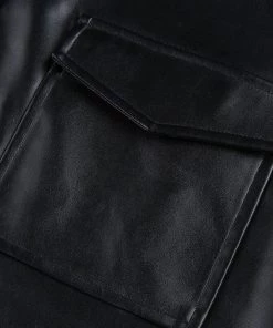 Own Saviour Tees + Tops Crop Faux Leather Shirt Jacket