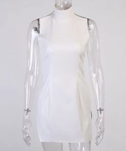 Own Saviour White Faux Leather Mini Dress Dresses + Sets