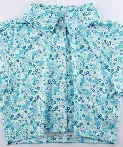 Own Saviour Tees + Tops Floral Button Crop Shirt