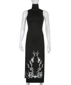 Own Saviour Tattoo Turtleneck Maxi Dress New In